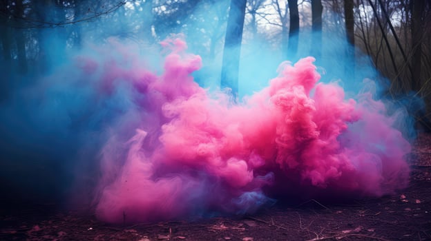 ethereal pink blue smoke photo