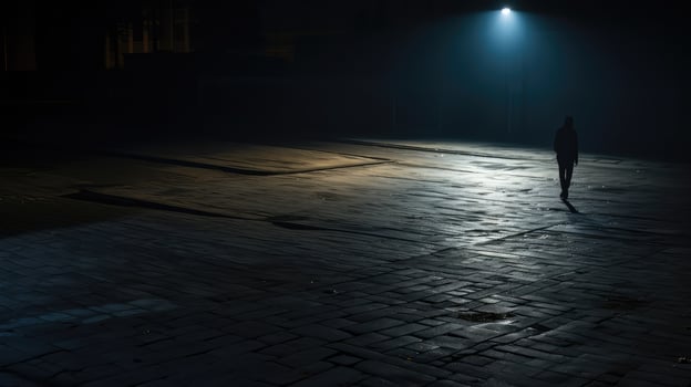 solitude dark pavement photo