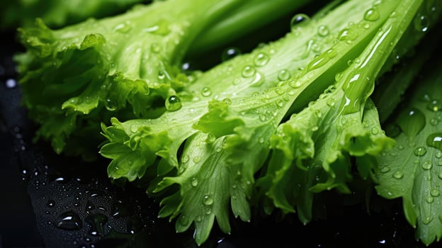 green top celery fresh photo