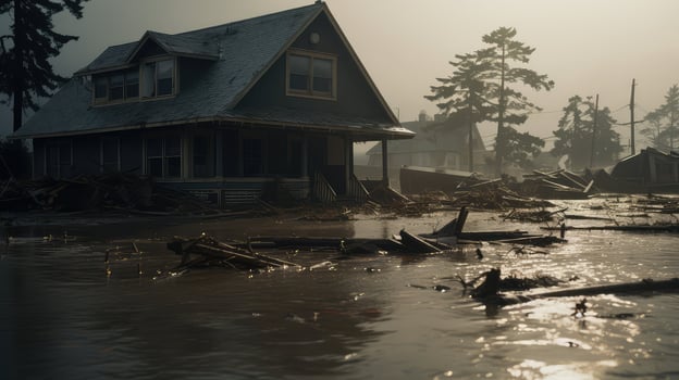 water house in flood photo