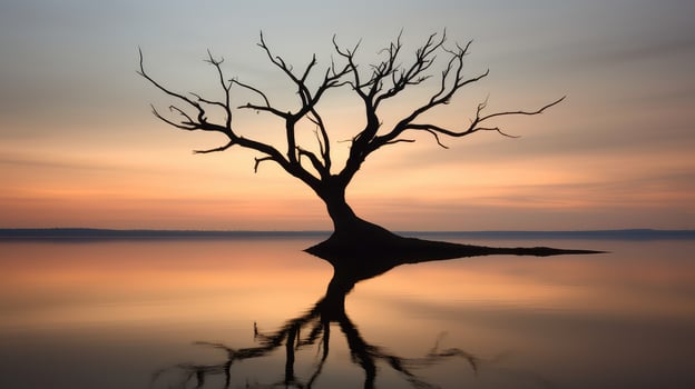 mirror dead tree silhouette photo