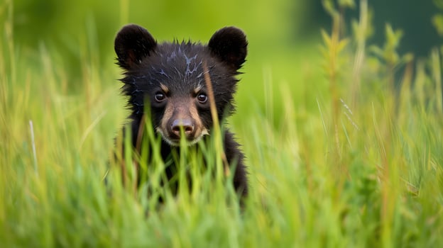 fur black bear road photo