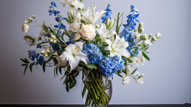 vase blue and white floral photo