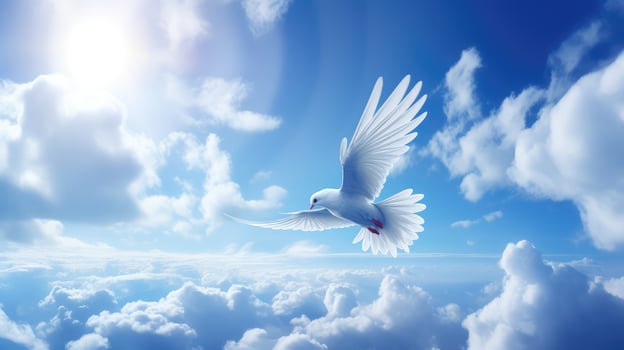 possibilities blue sky with fluffy clouds photo