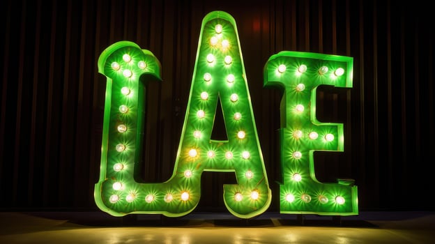 desert green neon letters photo