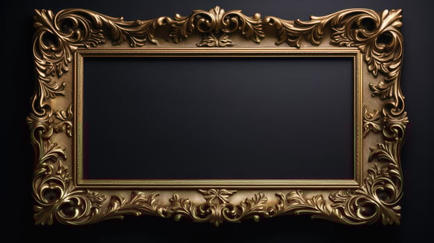 elegant gold frame black background photo