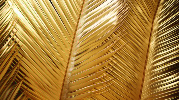 sunlight gold palm leaves photo