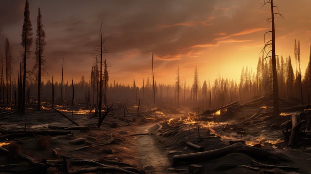 scorched forrest fire photo