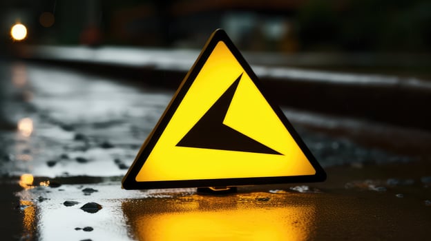 caution yellow triangle sign photo