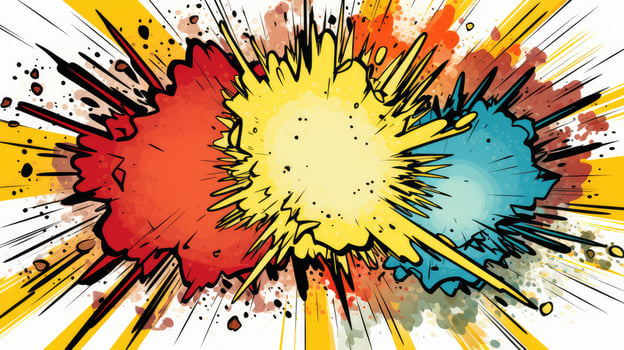 bold comic book style explosion photo