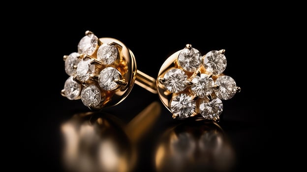 elegant gold diamond earrings photo