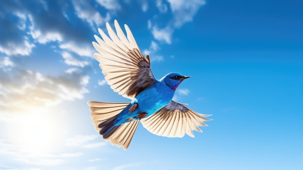 bird big blue sky photo