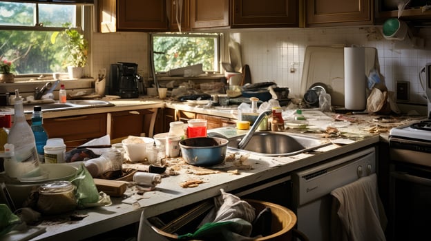 unclean messy house photo