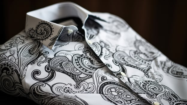 print black and white paisley photo