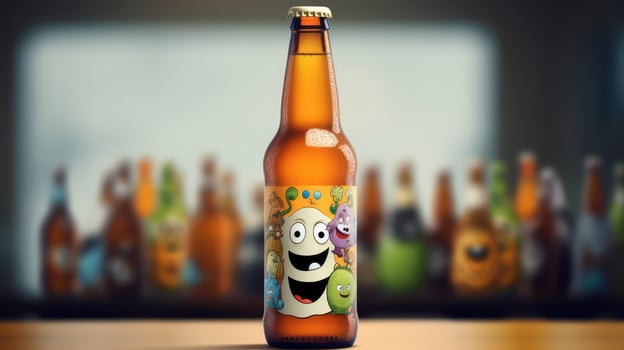label beer bottle mock photo