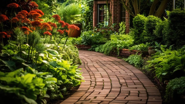 garden brickwork red brick photo