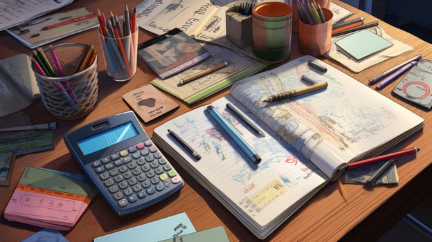 textbooks math desk photo