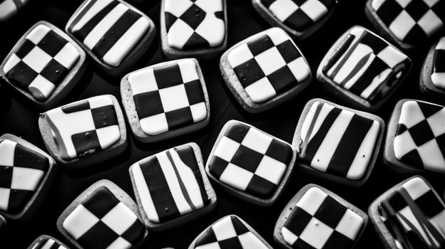 patterned cookies black and white photo
