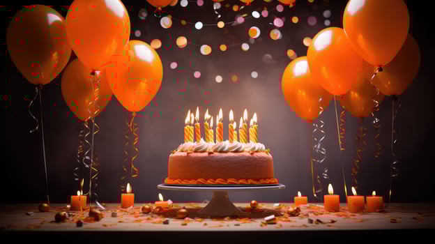 party birthday cupcake orange photo