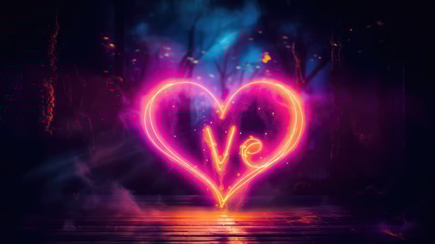 cursive neon light text photo