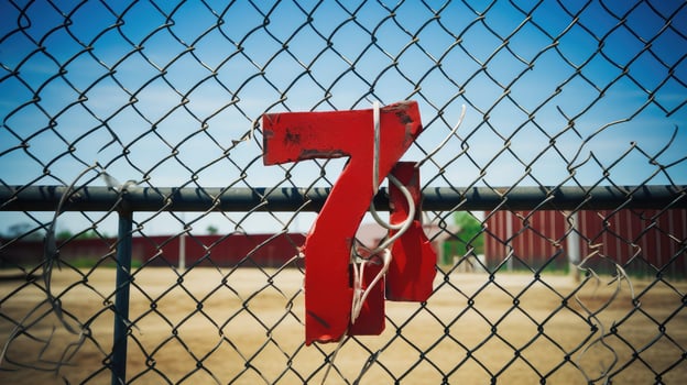 red metal numbers photo