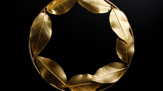background gold leaf circle photo