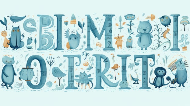 playful blue fonts photo
