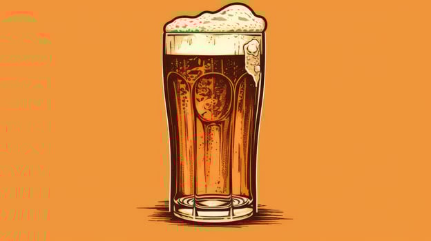 retro beer glass illustration photo