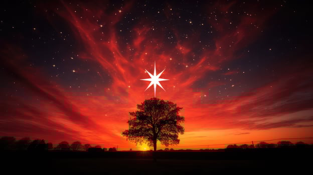 vibrant star silhouette photo