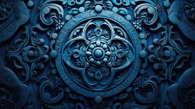 intricate blue patterned background photo