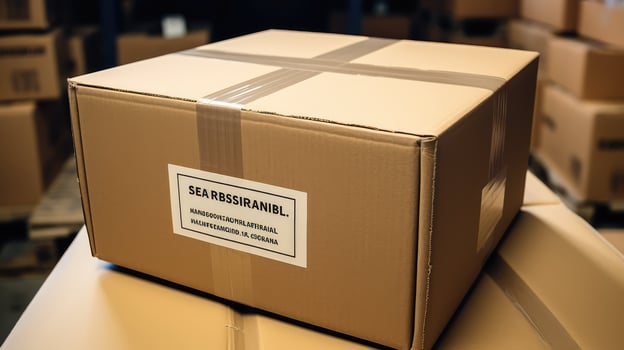 affixed box shipping label photo