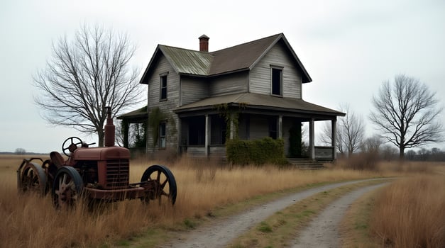Moss-covered homestead left behind photo