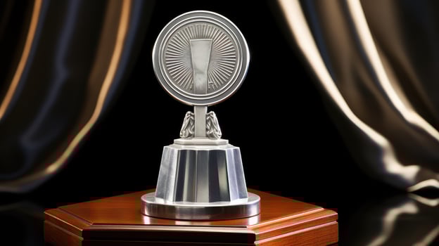 pedestal silver award seal photo