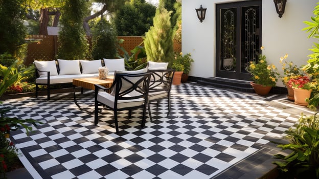 flair black and white tile photo