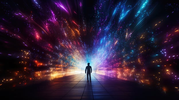 vibrant tunnel of light photo