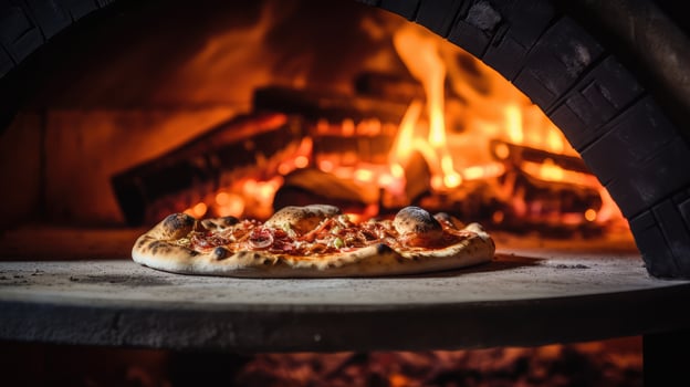 pizza wood fire photo