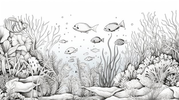 fish black and white coloring pages photo