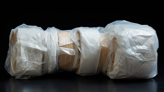 crumpled plastic bag roll photo