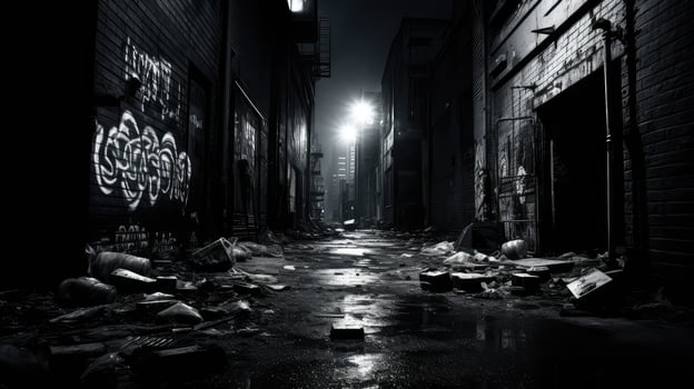 urban black and white rocks photo