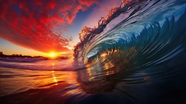 colors red blue wave photo