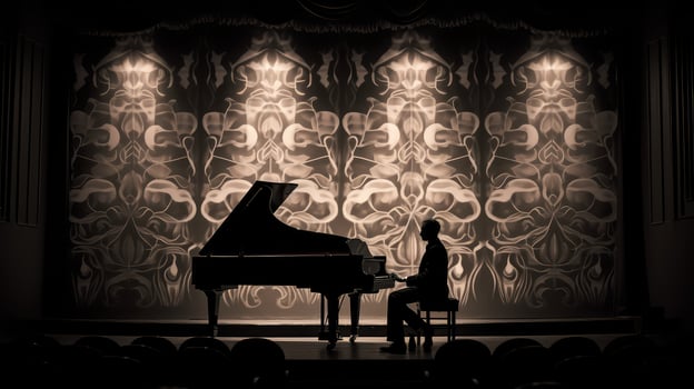 silentfilm black and white paisley photo