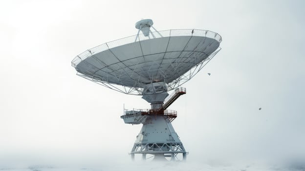 metal satellite white background photo