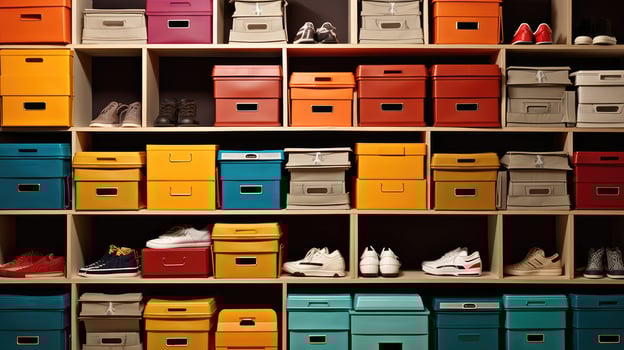 colorful shoe boxes photo
