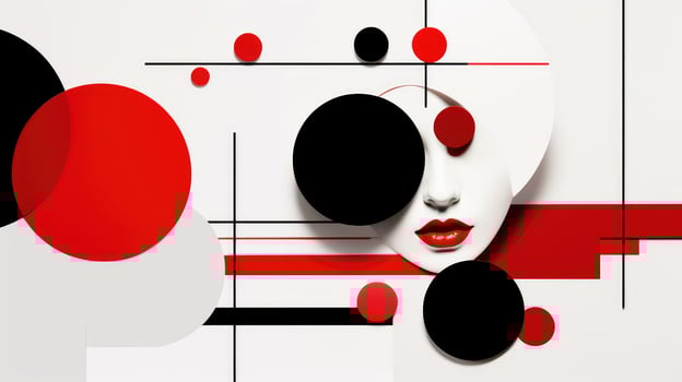 sleek red black and white graphics photo