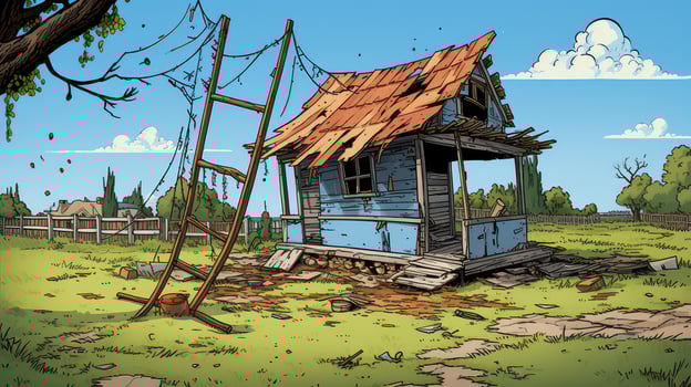 paint abandoned house cartoon photo