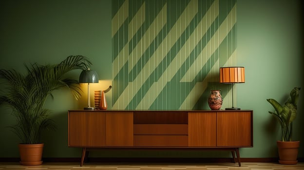 geometric wallpaper vintage green photo