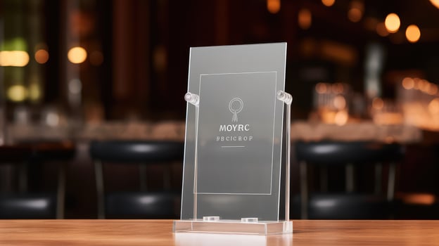 menu table stand mockup photo