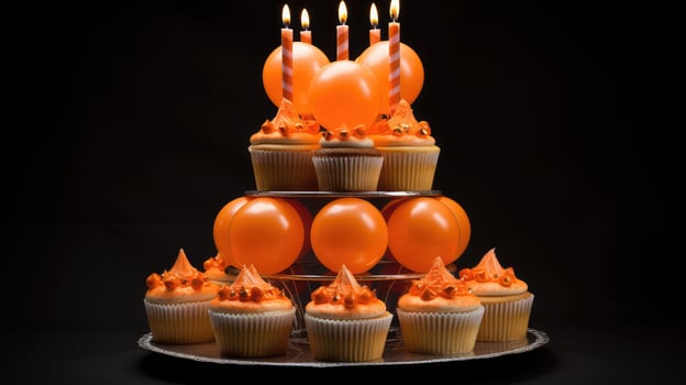tower birthday cupcake orange photo