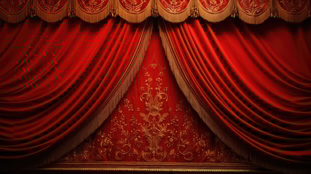elegance stage red curtain photo