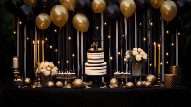 table black and gold birthday background photo